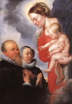 madonna and child with the donors alexandre goubeau and his wife anne antoni Peter Paul Rubens Oil Paintings
